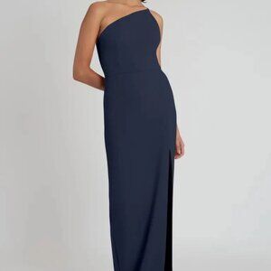 Jenny Yoo Aubrey Knit Crepe Bridesmaid Dress NAVY
